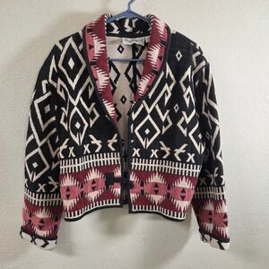 Flashback Vintage Southwestern Aztec Tapestry Jacket Cotton Cardigan Medium M